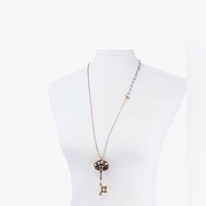 Betsey Johnson Woven Cluster Key Long Pendant Necklace, 31'' new‎